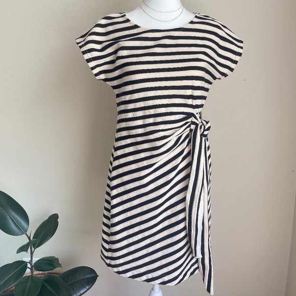 Anthropologie | Saturday Sunday Isabel Striped Shirt Dress black sour cream XS - Picture 1 of 16